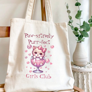 Bolso De Tela Gatito Adorable en Copa de Burbujas