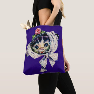 Bolso De Tela gatito adorable en un gorra gatito