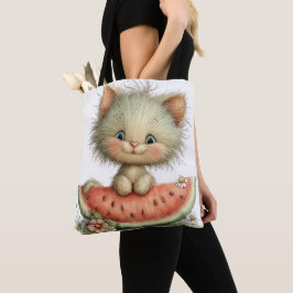 BOLSO DE TELA GATITO ADORABLE Y ORIGINAL CON TEMA DE VERANO