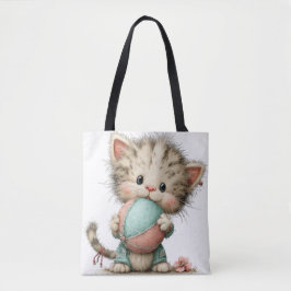 BOLSO DE TELA GATITO ADORABLE Y ORIGINAL CON TEMA DE VERANO