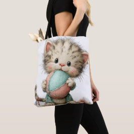BOLSO DE TELA GATITO ADORABLE Y ORIGINAL CON TEMA DE VERANO