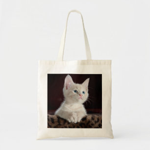 Bolso De Tela Gatito blanco vulnerable