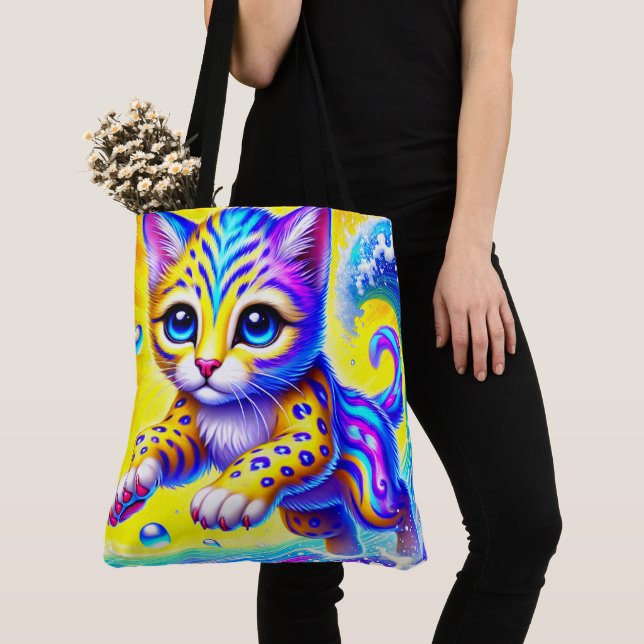 Bolso De Tela Gatito colorido (Detalle)