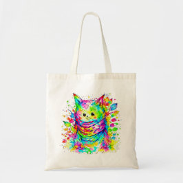 Bolso De Tela "Gatito colorido en la colisión de otoño"