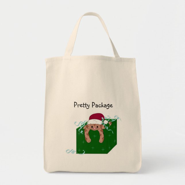 Bolso De Tela Gatito de Navidad (Frente)