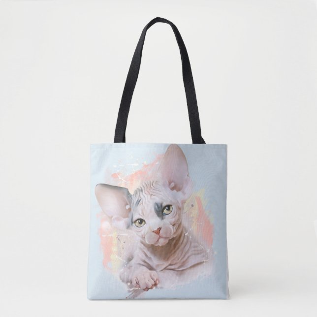 Bolso De Tela Gatito de Sphynx (Anverso)