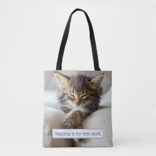 Bolso De Tela Gatito dormido