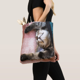 Bolso De Tela Gatito el dormitar