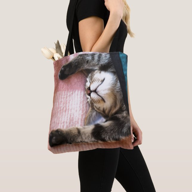 Bolso De Tela Gatito el dormitar (Detalle)