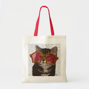 Bolso De Tela Gatito en gafas de sol de estrella