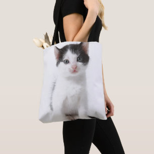 Bolso De Tela Gatito manchado negro
