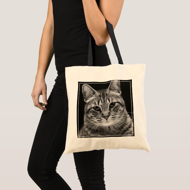 Bolso De Tela Gatito negro del Tabby (Anverso (producto))