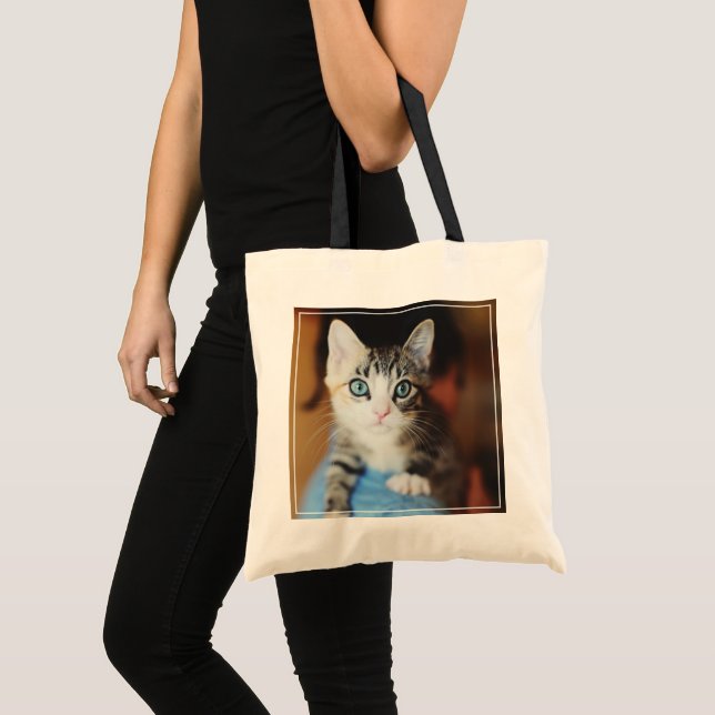 Bolso De Tela Gatito observado azul brillante (Anverso (producto))