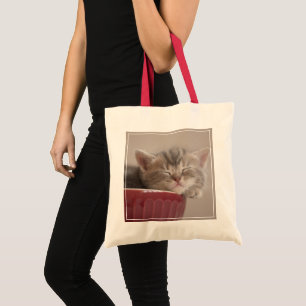 Bolso De Tela Gatito que duerme en un cuenco