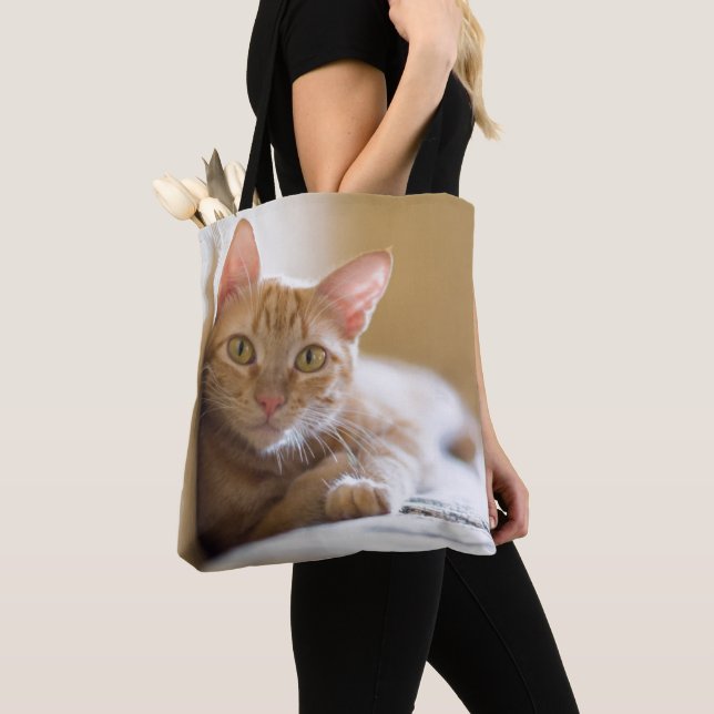 Bolso De Tela Gatito que miente en el sofá (Detalle)