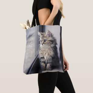 Bolso De Tela Gatito que mira hacia fuera la ventana