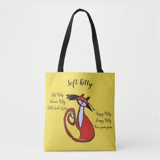 Bolso De Tela Gatito suave - gato - (Anverso)