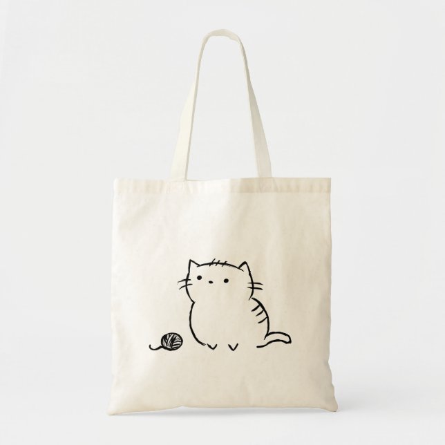 Bolso De Tela Gatito y hilado (Frente)