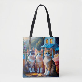 Bolso De Tela Gatitos adorables diseñados por un artista en 2 ca