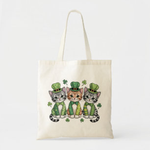 Bolso De Tela Gatitos afortunados del día de San Patricio-47474