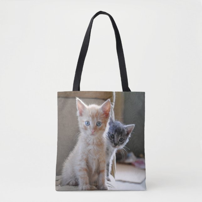 Bolso De Tela Gatitos curiosos (Anverso)