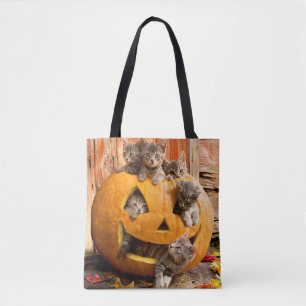 Bolso De Tela Gatitos en Jack-o-Lantern