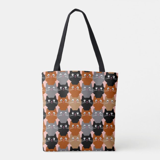 Bolso De Tela Gatitos felinos lindos del gato (Reverso)