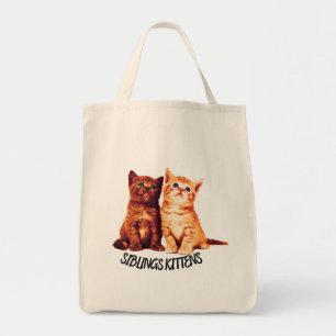 Bolso De Tela Gatitos hermanos, dos gatos lindos