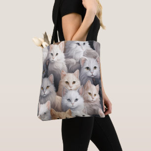 BOLSO DE TELA GATITOS Y GATOS BONITOS ESPELUZNADOS Y COLORIDOS
