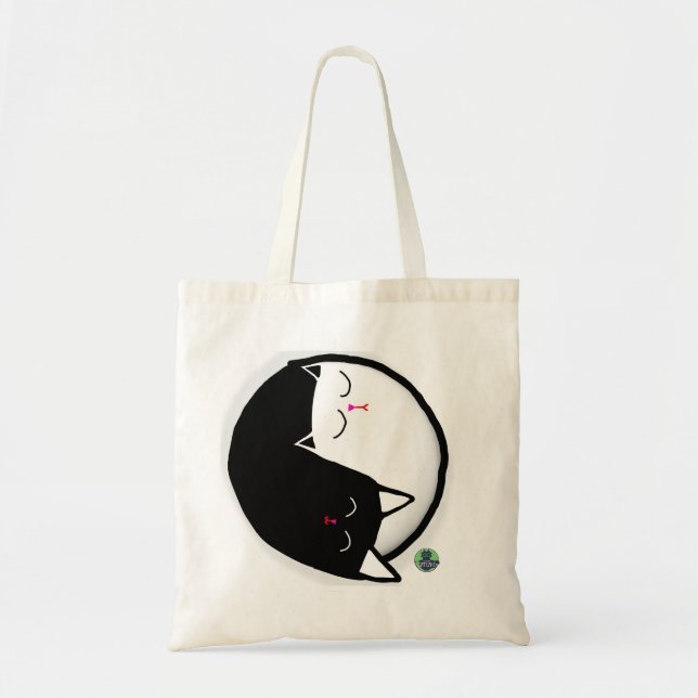 Bolso De Tela Gatitos Yin & Yang (Frente)