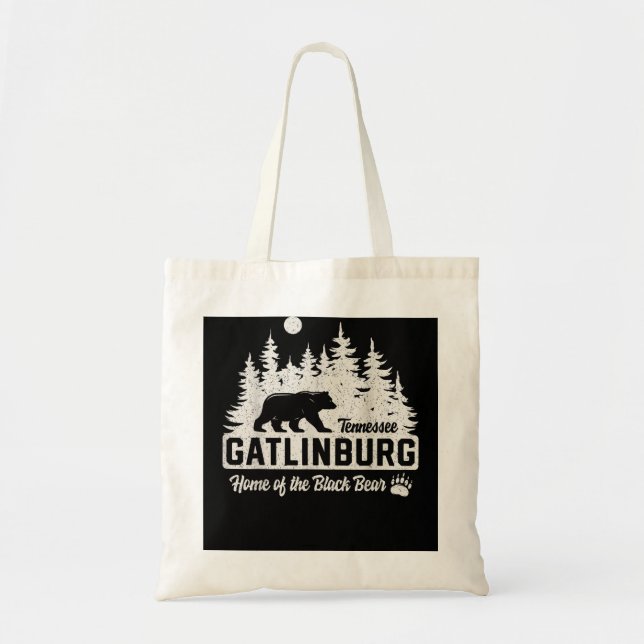 Bolso De Tela Gatlinburg Tennessee Black Bear Great Smoth Mounta (Frente)