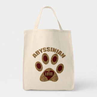 Bolso De Tela Gato abisino adorado de rojo con impresión de ques