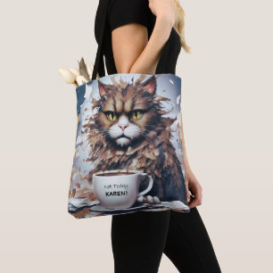 Bolso De Tela Gato abstracto grave con Tote de mensajes "Not Tod