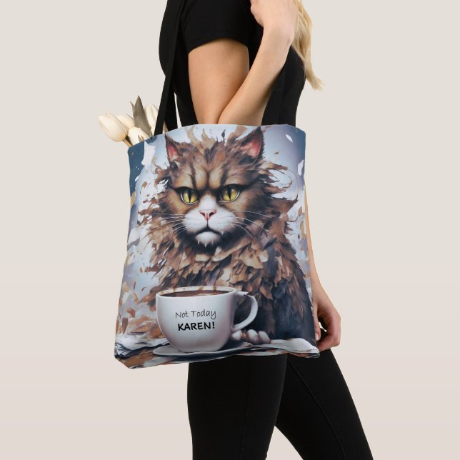 Bolso De Tela Gato abstracto grave con Tote de mensajes "Not Tod (Detalle)
