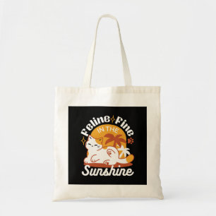 Bolso De Tela Gato Adorable relajante al sol - Mascota de verano
