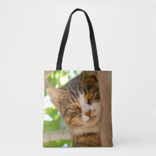 Bolso De Tela Gato Adorable Subiendo un Árbol