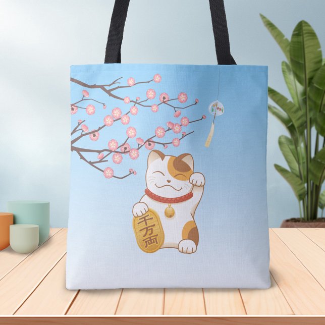 Bolso De Tela Gato afortunado japonés, ManekiNeko (Subido por el creador)