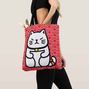 Bolso De Tela Gato afortunado japonés o Maneki-Neko
