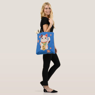 Bolso De Tela Gato Afortunado Maneki Neko Adorable
