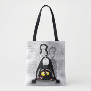 Bolso De Tela Gato al Revés Personaje de Dibujos Animados Divert