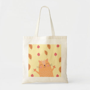 Bolso De Tela Gato anaranjado adorable y pelirrojo jugando en ho