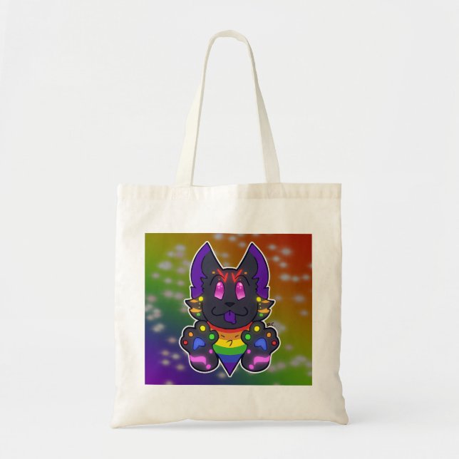 Bolso De Tela Gato arco iris (Frente)