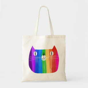 Bolso De Tela Gato arco iris