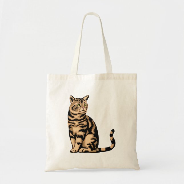 Bolso De Tela Gato atigrado  (Frente)