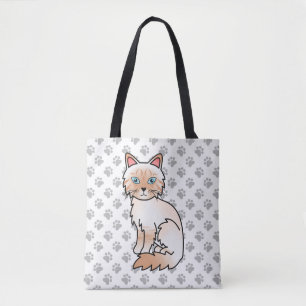 Bolso De Tela Gato atigrado rojo Birman / Ragdoll Cute Cat & Paw