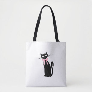 Bolso De Tela Gato Atómico Con Gato De Bow Rosado Chica Gato Gir