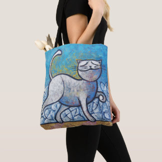 Bolso De Tela Gato Azul (Picasso ao Luar) - Arte Cubista Moderna