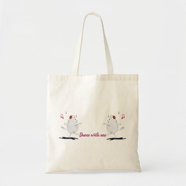 Bolso De Tela Gato bailando música Tote Bags (Frente)