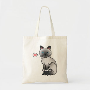 Bolso De Tela Gato Birman de punto azul / Ragdoll Amor de gato