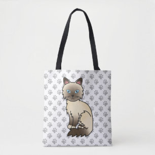 Bolso De Tela Gato Birman / Ragdoll de punta de chocolate lindo 